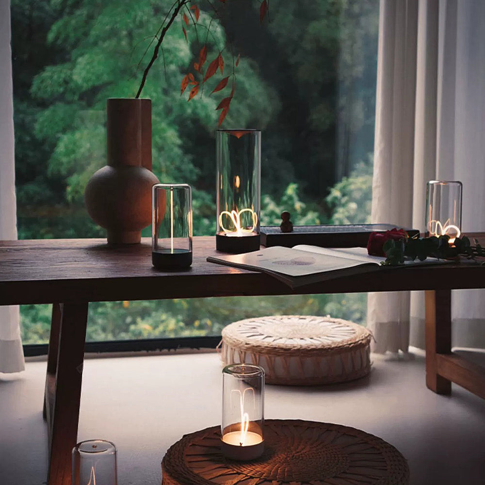 Modern LED Table Lamp Glass Cylinder Light Display - Product detail 5