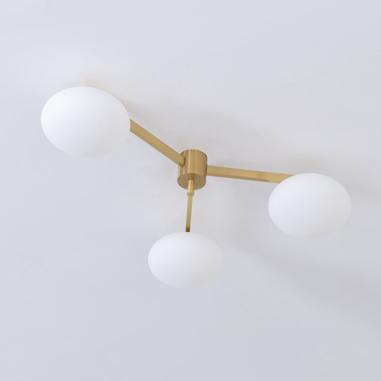Modern Ceiling Light Brass Arms White Glass Shades - Product detail 14