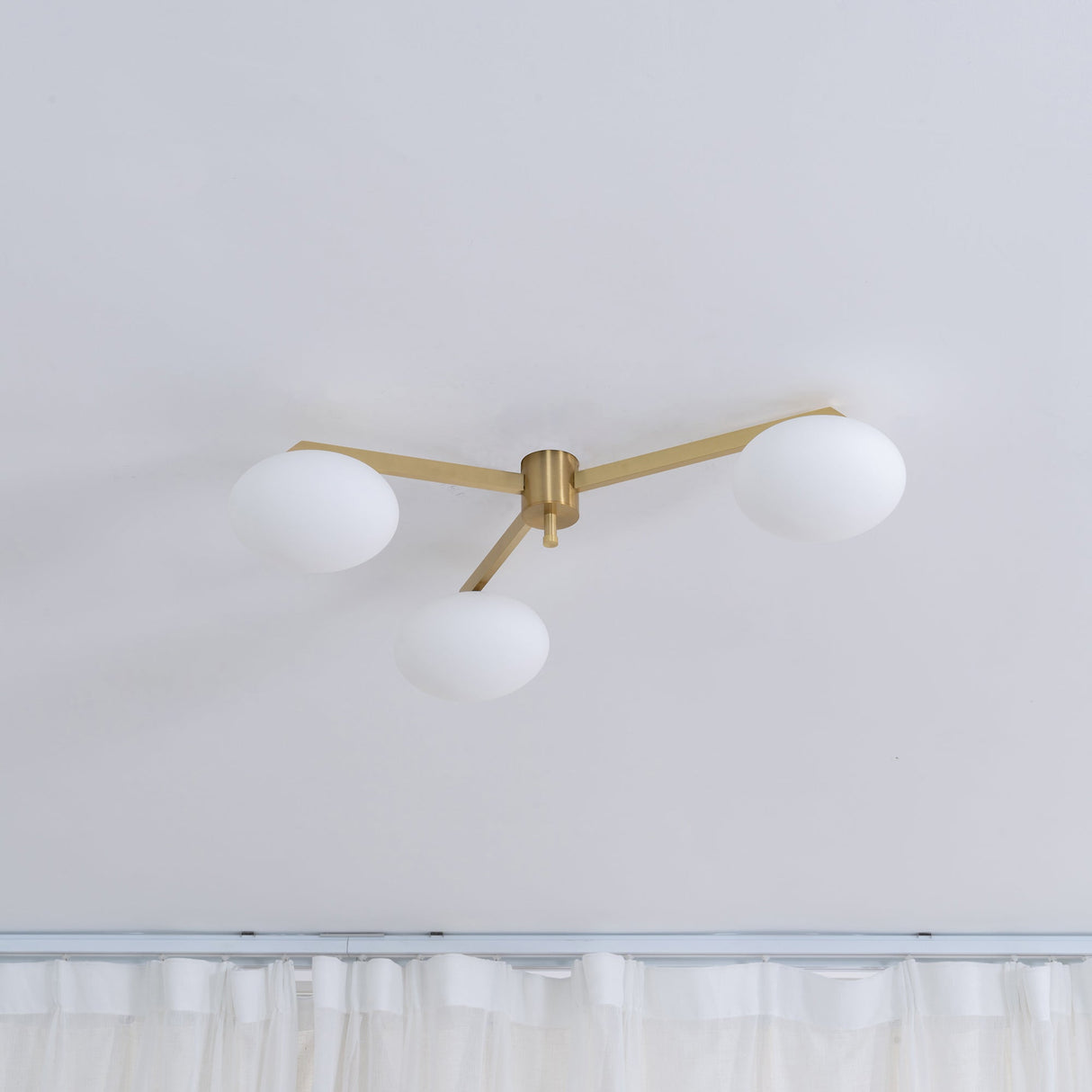 Modern Ceiling Light Brass Arms White Glass Shades - Product detail 12