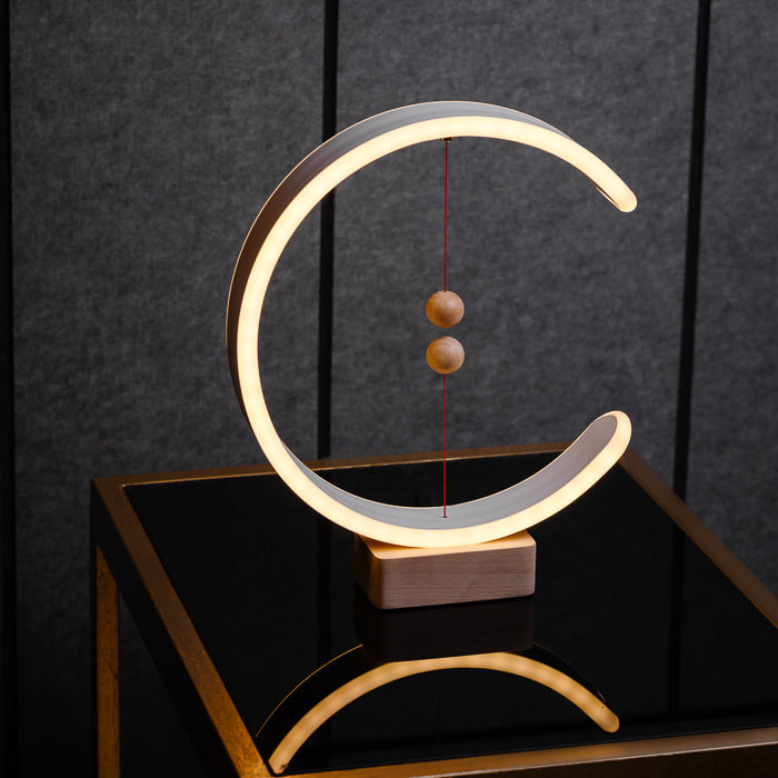 Modern Crescent Table Lamp Magnetic Switch Design - Detailed view