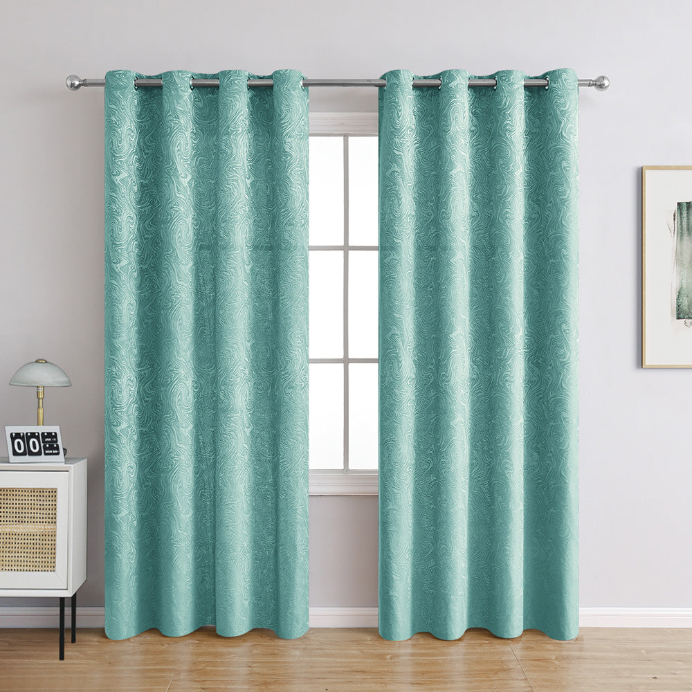 Textured Blackout Curtains  Embossed Swirl Pattern Grey - Product detail 20