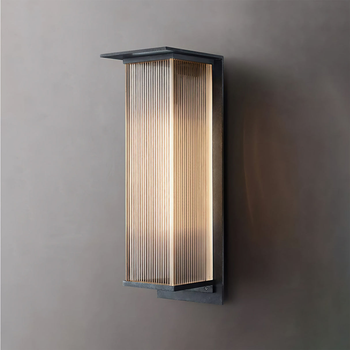 Modern LED Wall Light Ribbed Glass Outdoor Sconce - Product detail 15
