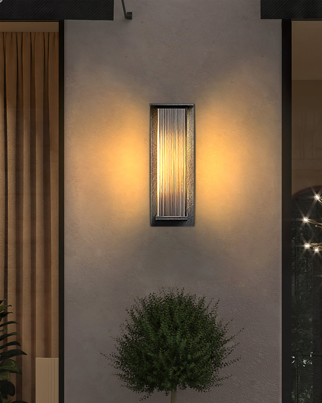 Modern LED Wall Light Ribbed Glass Outdoor Sconce - Product detail 8