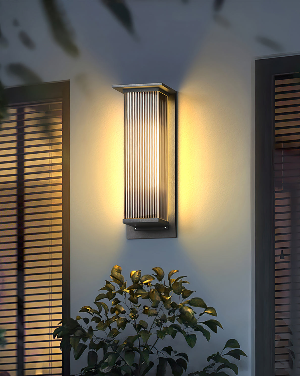 Modern LED Wall Light Ribbed Glass Outdoor Sconce - Product detail 14
