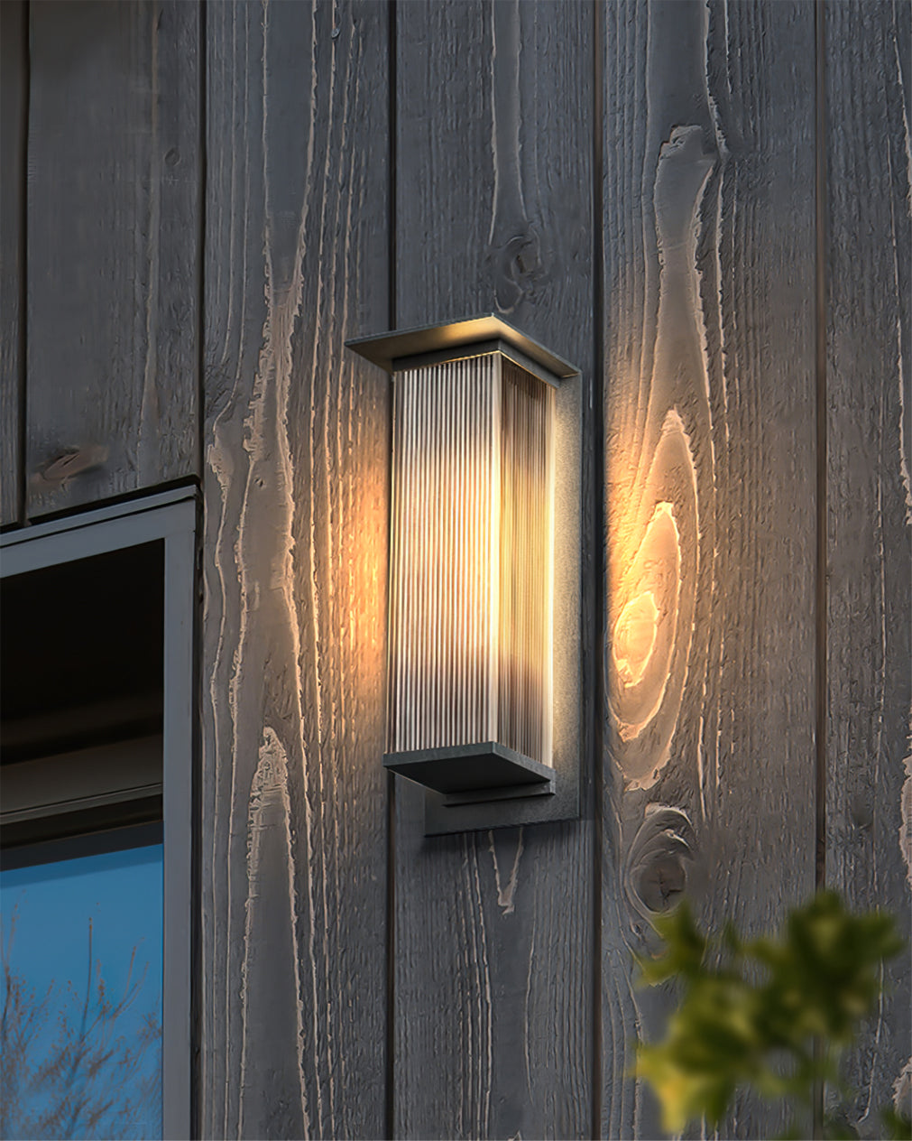 Modern LED Wall Light Ribbed Glass Outdoor Sconce - Product detail 10
