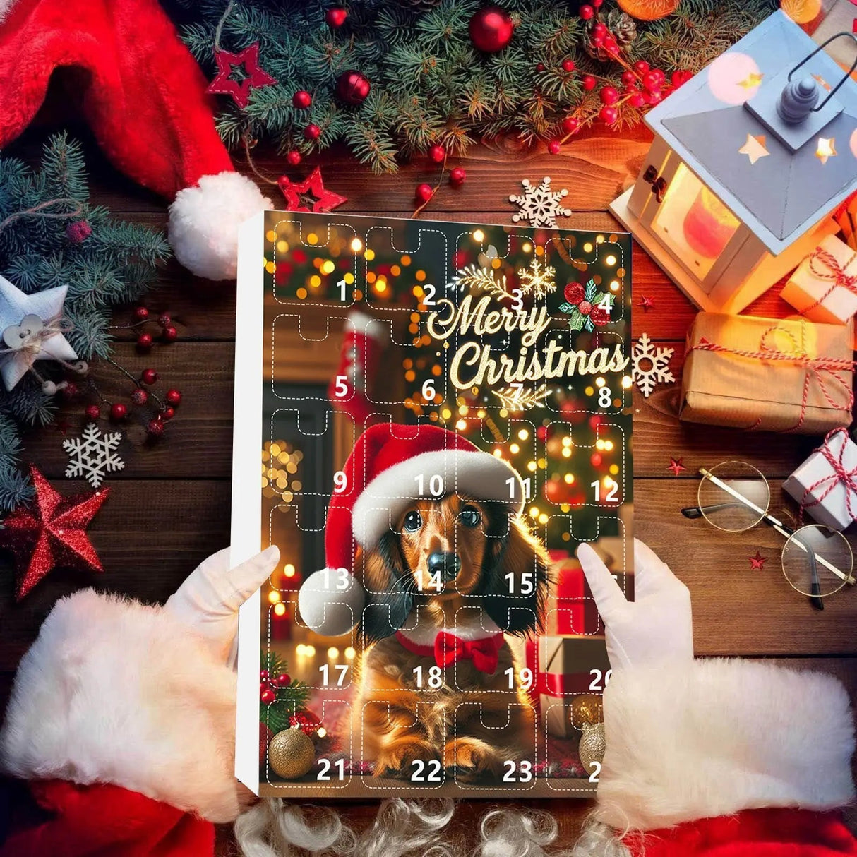 Dachshund Christmas Advent Calendar Festive Holiday Countdown Display - Product detail 4