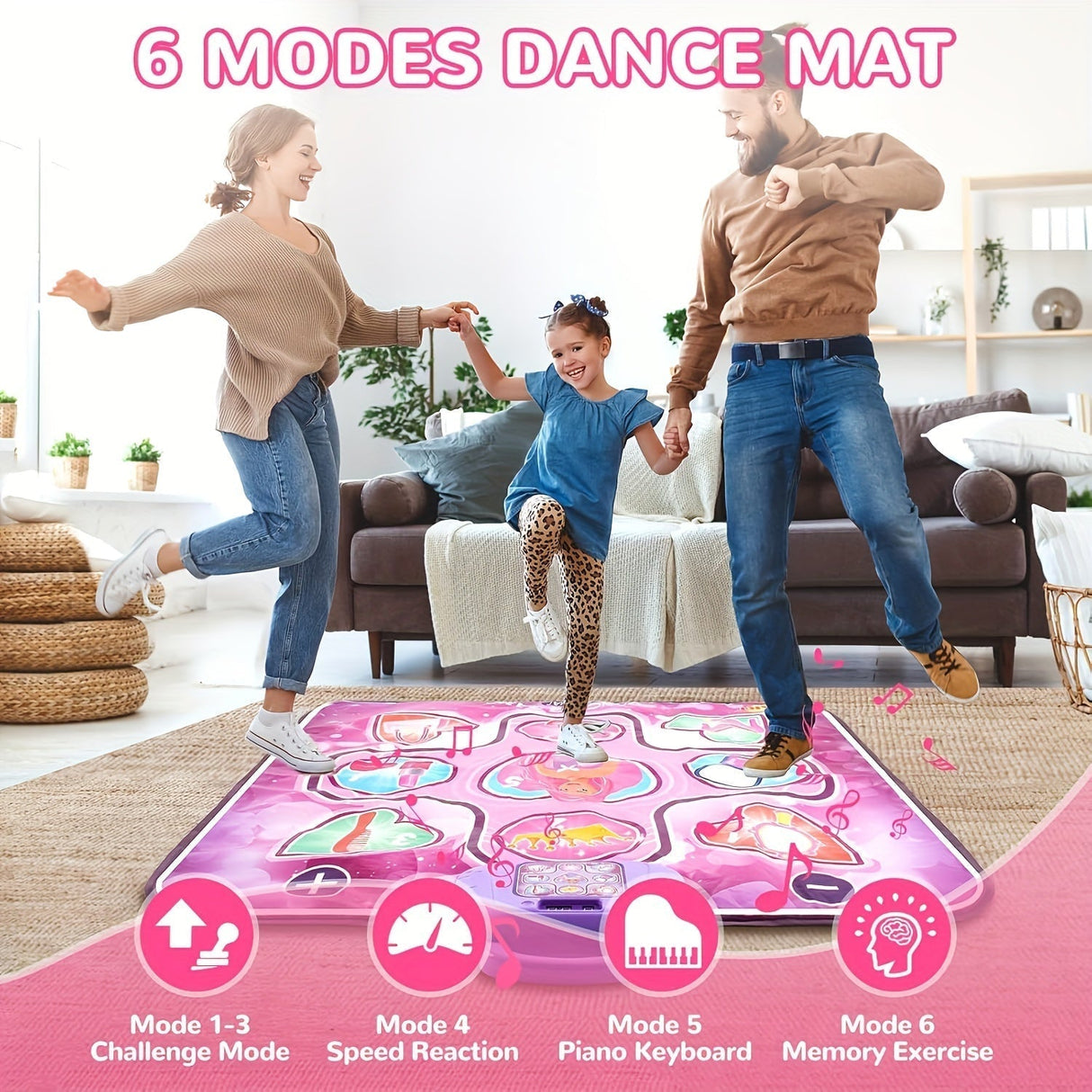 Interactive Dance Mat for Girls Pink Musical Play Mat with Scoring Function - Product detail 5