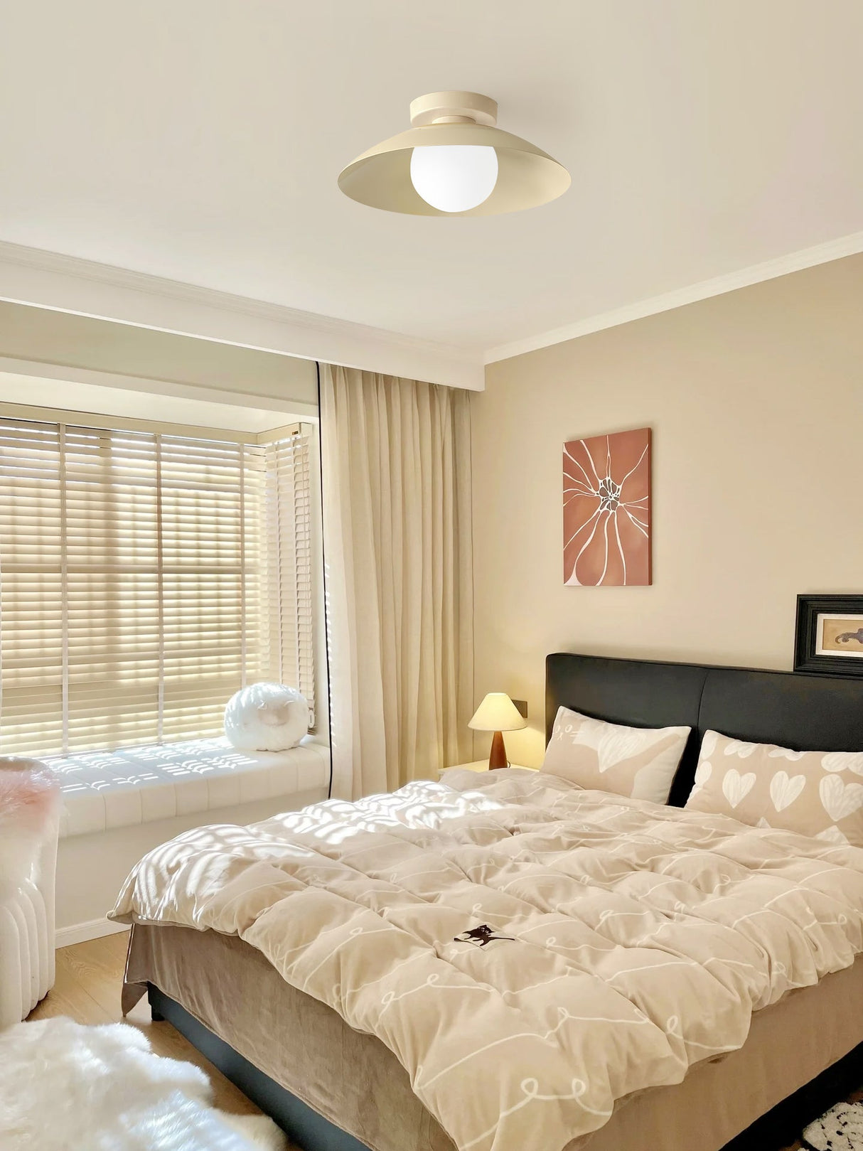 Modern Ceiling Light Cream Glass Shade Design - Product detail 5