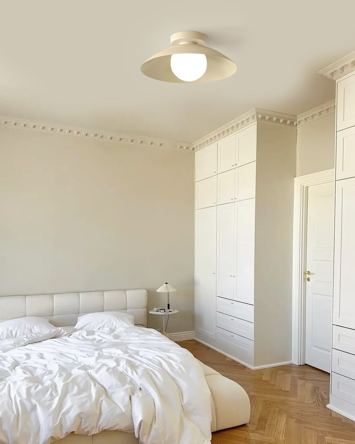 Modern Ceiling Light Cream Glass Shade Design - Detailed view