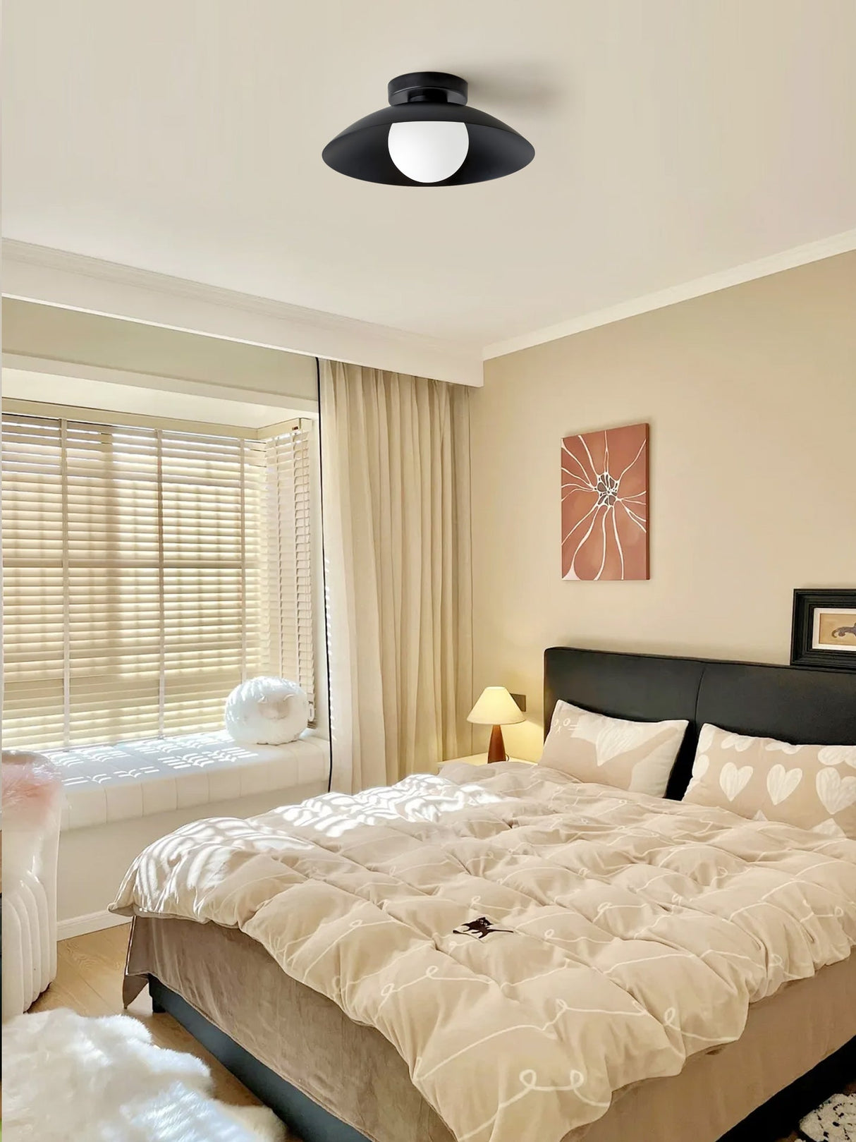 Modern Ceiling Light Cream Glass Shade Design - Product detail 7