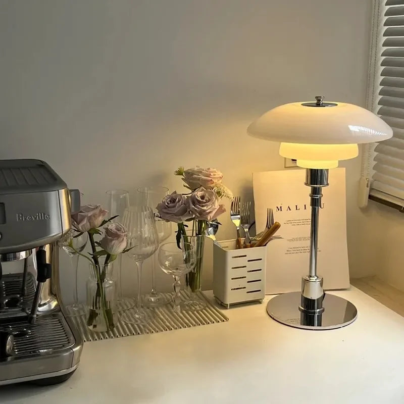 Nordic Glass Table Lamp  Tiered Shade Design - Product example