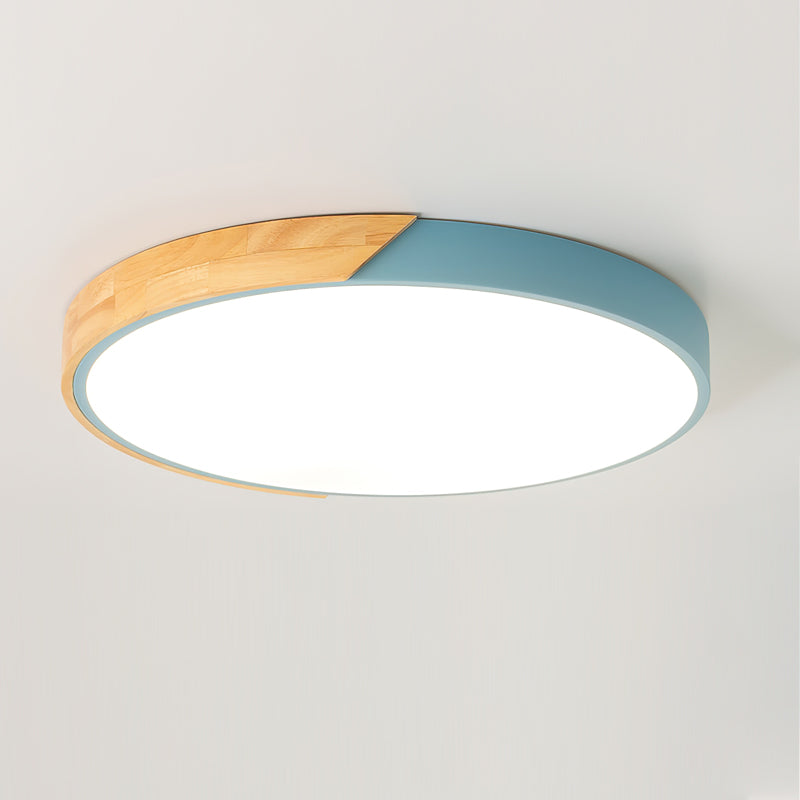 Modern Ceiling Light Grey Metal Wood Accent - Product detail 16