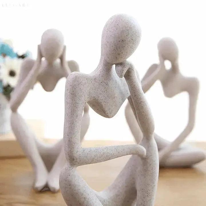 Modern Abstract Sculpture  Minimalist Resin Thinker Figure - Product detail 6