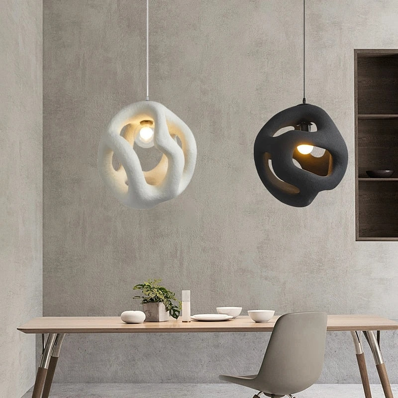 Modern Pendant Light Sculptural Black Sphere Design - Product detail 7
