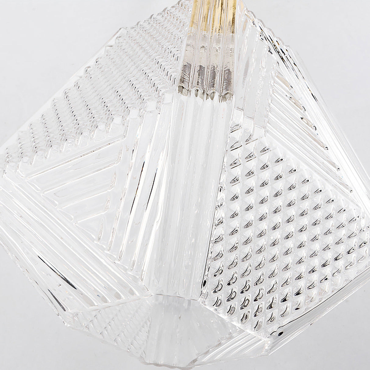 Art Deco Ceiling Light Diamond-Cut Glass Brass Design - Product detail 17