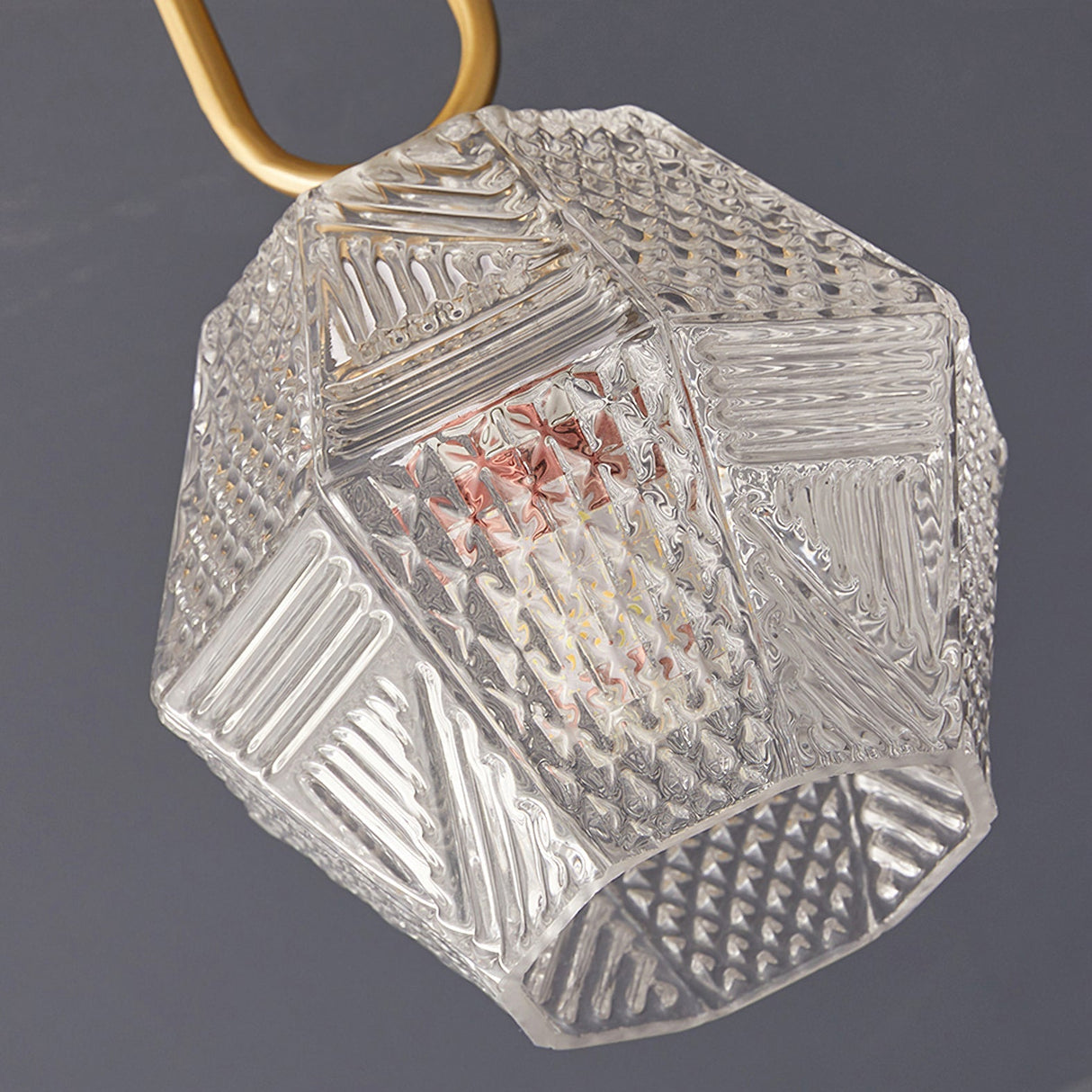 Art Deco Ceiling Light Diamond-Cut Glass Brass Design - Product detail 15