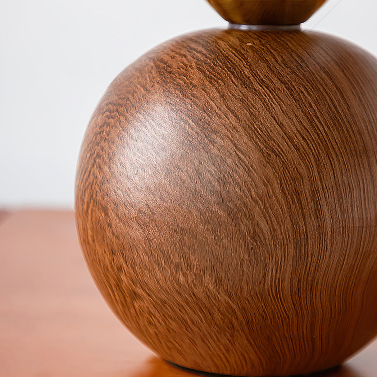 Modern Table Lamp Walnut Base White Fabric Shade - Product detail 8