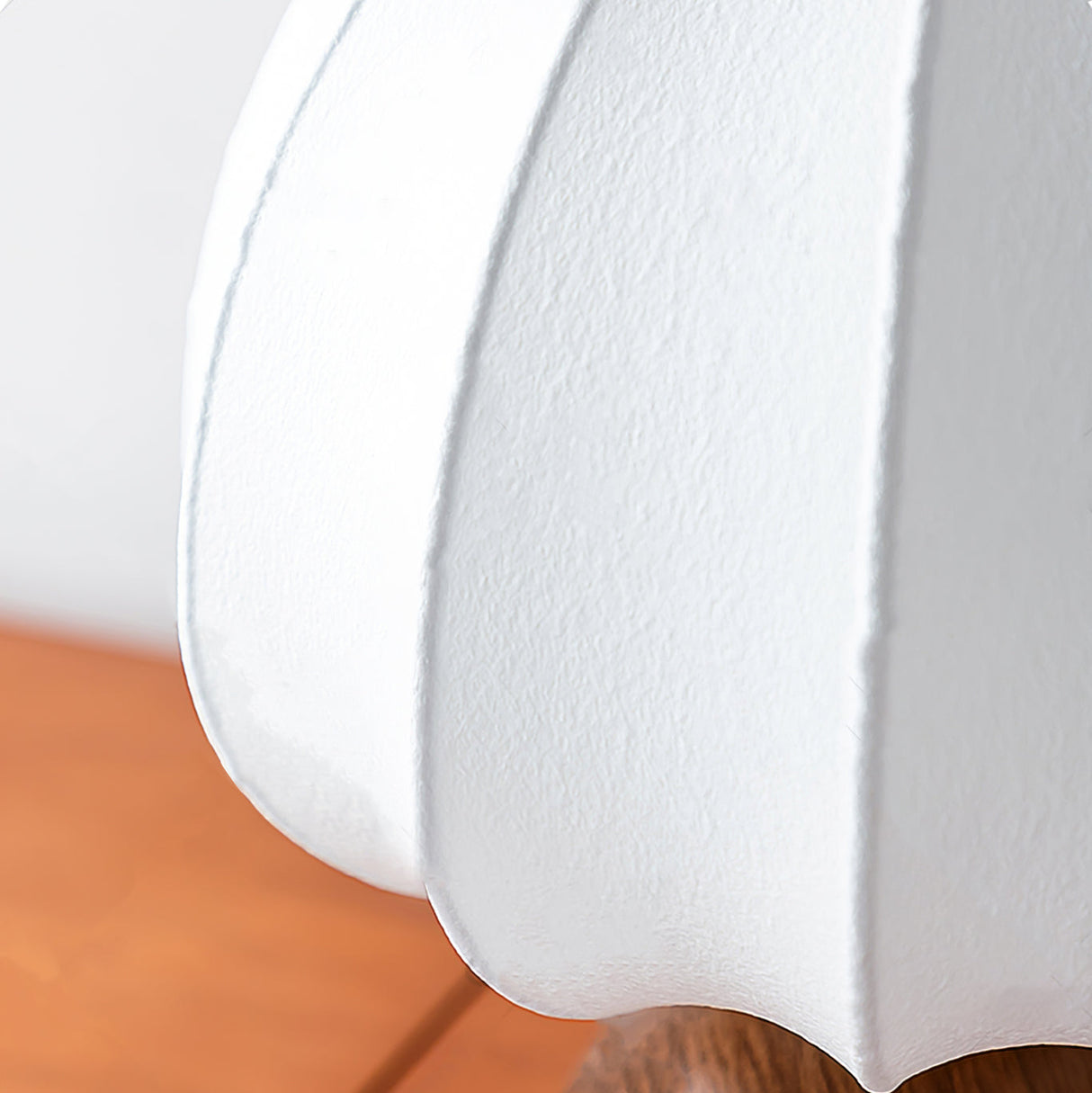 Modern Table Lamp Walnut Base White Fabric Shade - Product detail 9