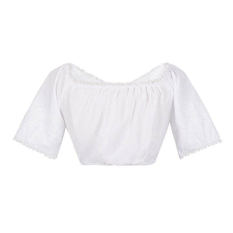 Traditional Dirndl Dress  Floral Pattern with Pink Apron Set - Product detail 7