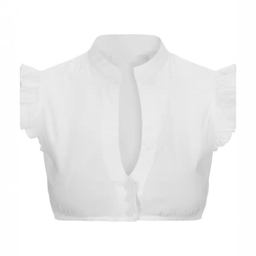 Eyelet Lace Crop Top White Cotton Broderie Anglaise - Detailed view