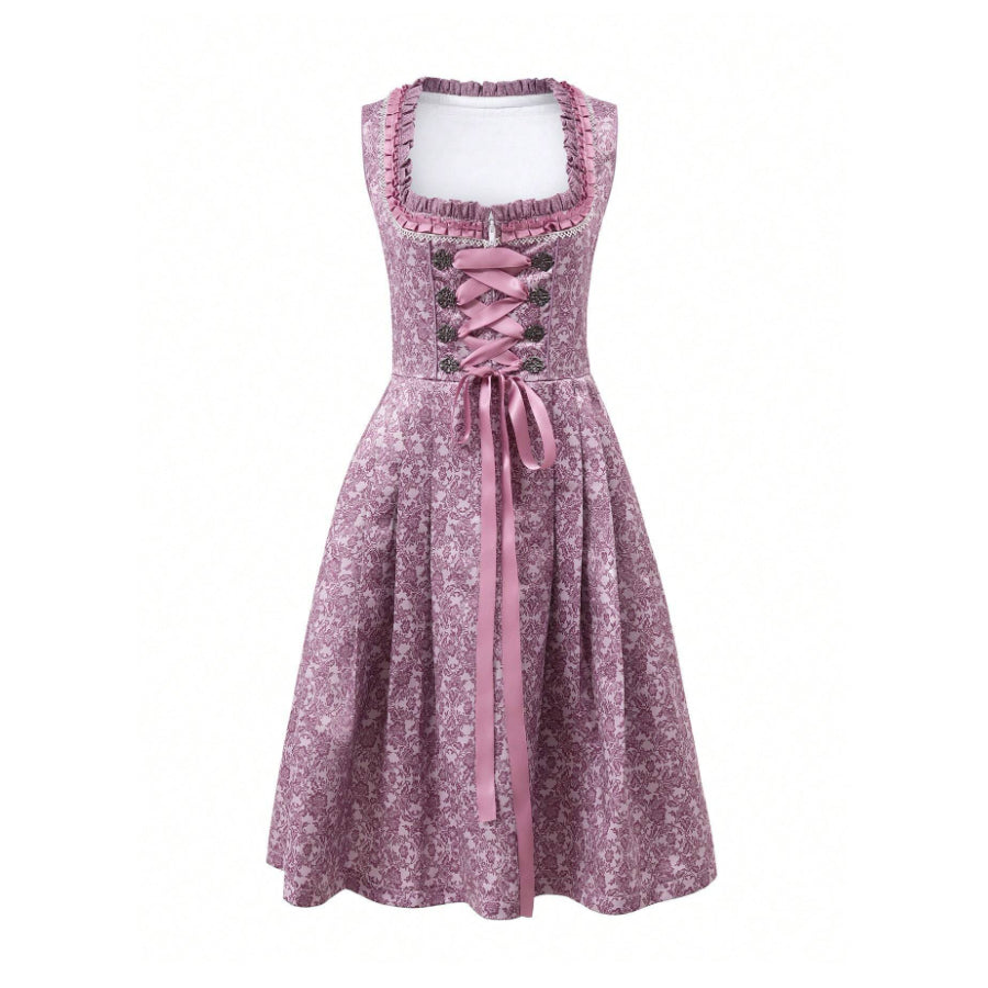 Traditional Dirndl Dress  Lace Trimmed Oktoberfest Costume - Product example