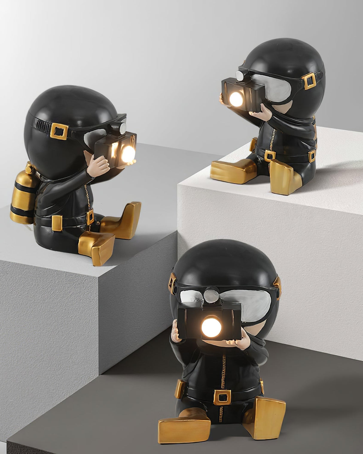 Contemporary Diver Table Lamp Decorative Resin Figurine Light - Product detail 7