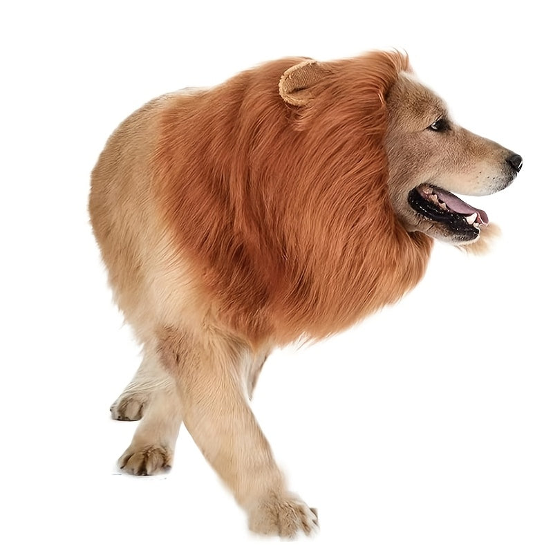 Lion Mane Dog Costume  Adjustable Plush Halloween Pet Wig - Product detail 5