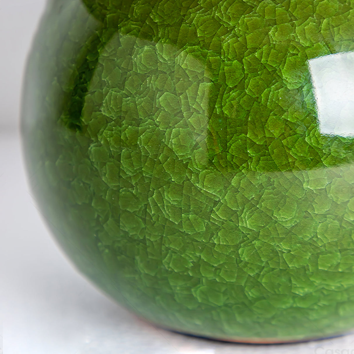 Botanical Table Lamp Green Ceramic Base With Leaf Pattern Shade - Product detail 5
