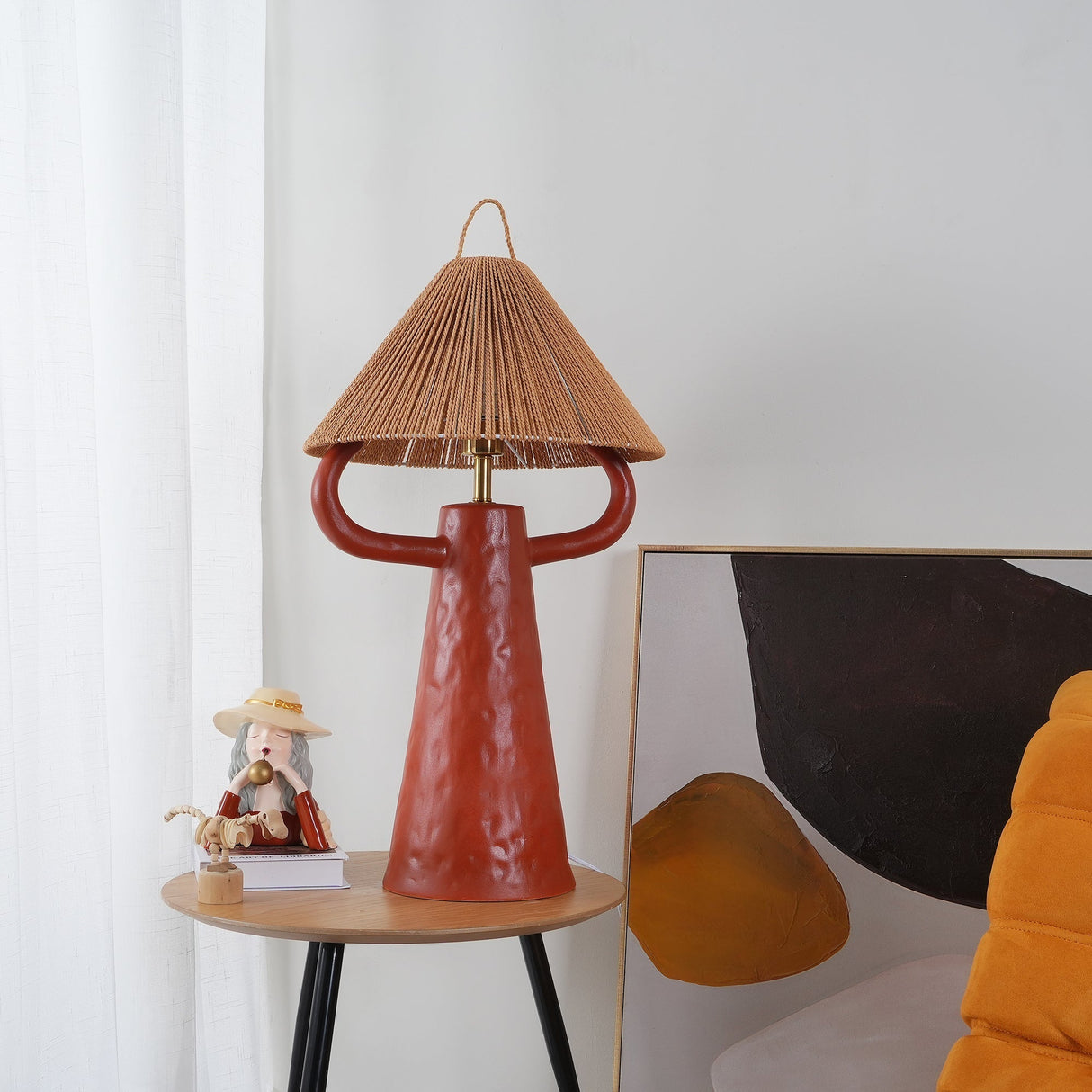Ceramic Table Lamp Raffia Shade Natural Design - Product detail 23