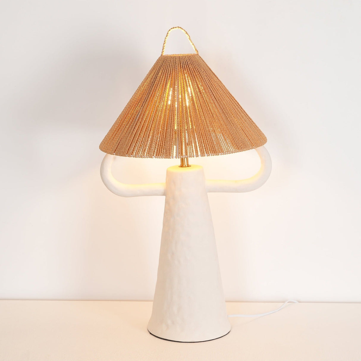 Ceramic Table Lamp Raffia Shade Natural Design - Product detail 9