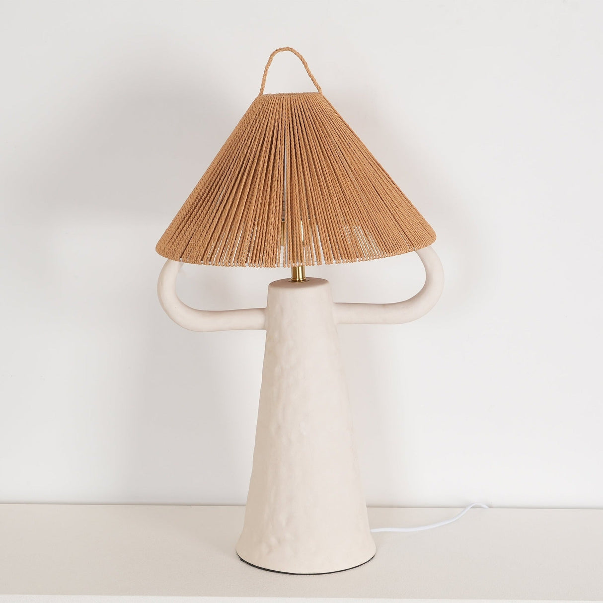 Ceramic Table Lamp Raffia Shade Natural Design - Product detail 10