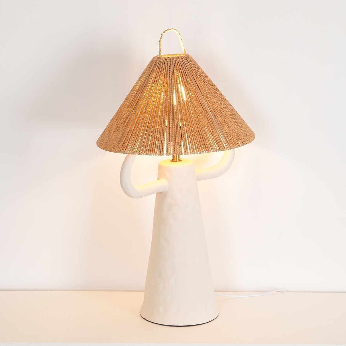 Ceramic Table Lamp Raffia Shade Natural Design - Product detail 11