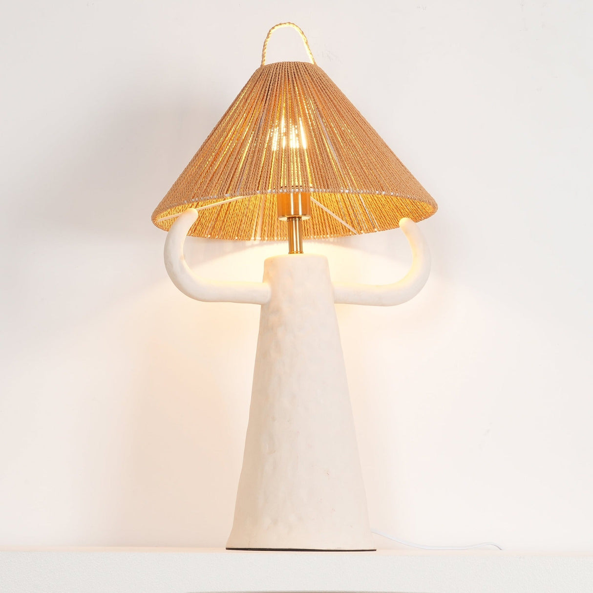 Ceramic Table Lamp Raffia Shade Natural Design - Product detail 12