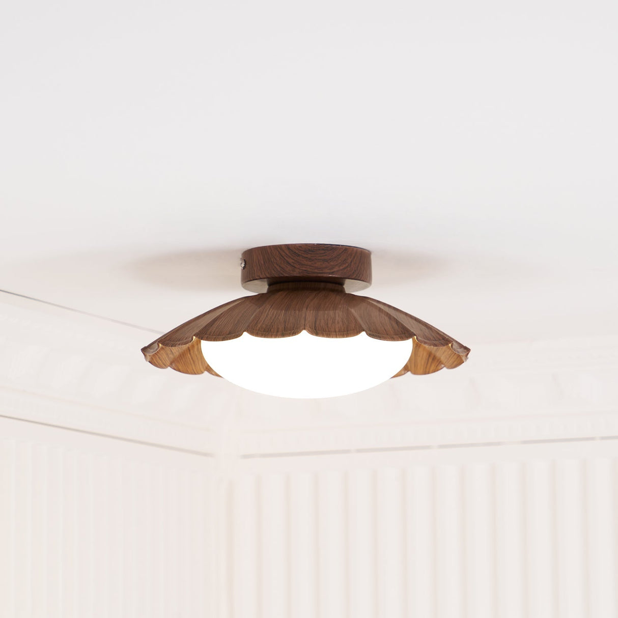 Modern Ceiling Light Floral Petal Design With Walnut Accent - Product detail 19