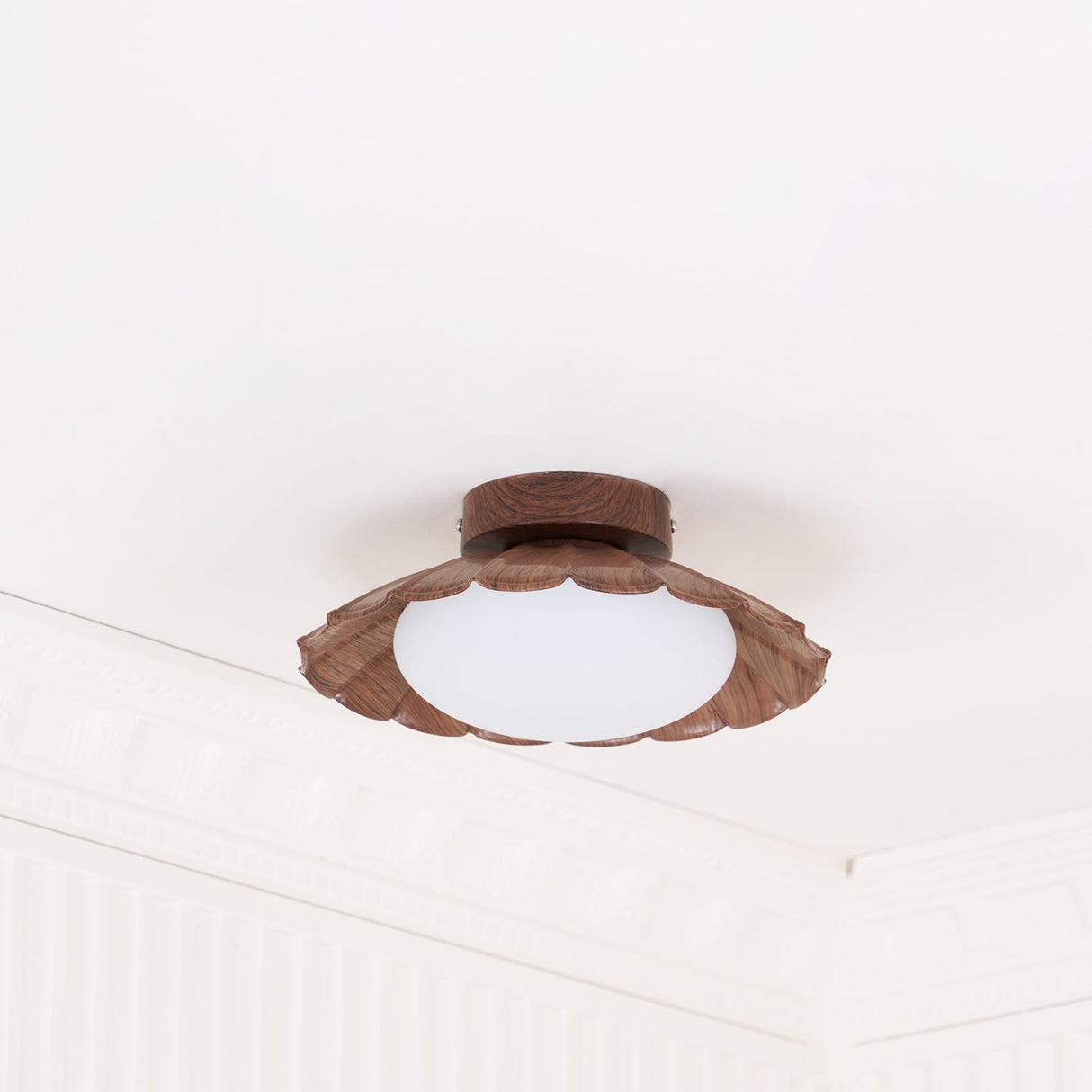 Modern Ceiling Light Floral Petal Design With Walnut Accent - Product detail 21
