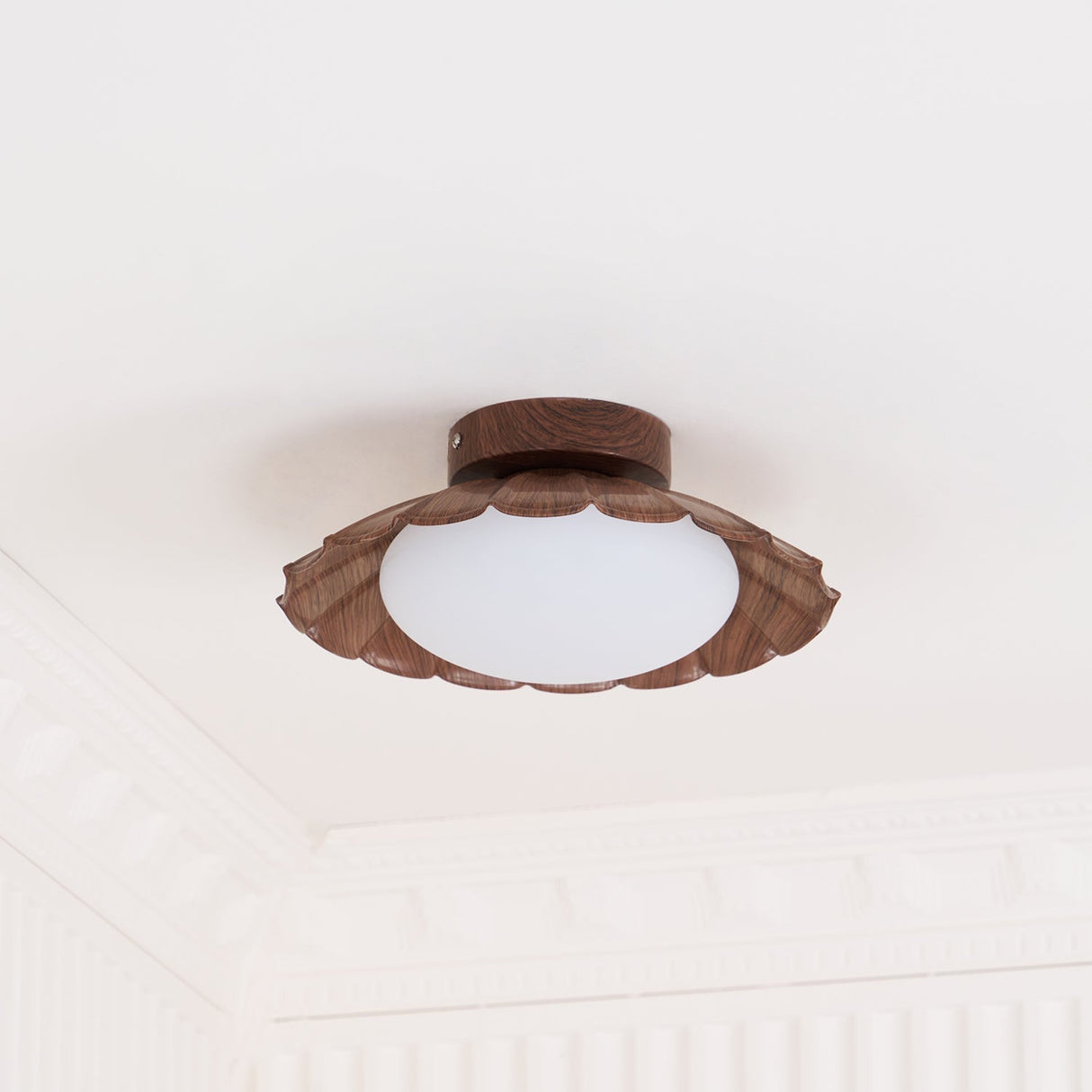Modern Ceiling Light Floral Petal Design With Walnut Accent - Product detail 24