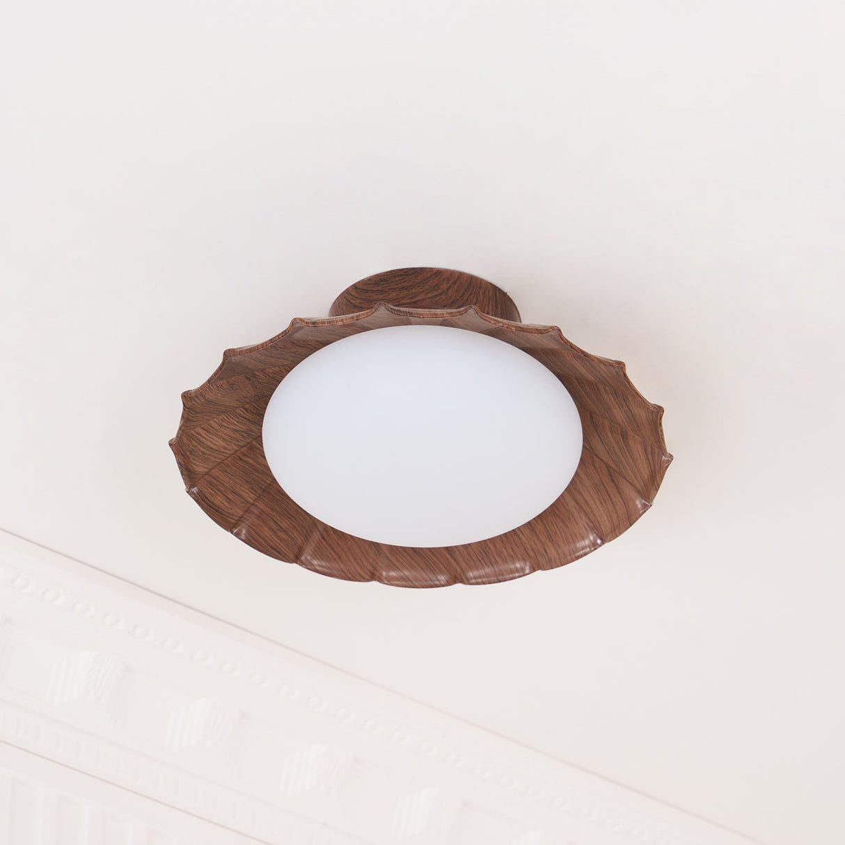 Modern Ceiling Light Floral Petal Design With Walnut Accent - Product detail 16