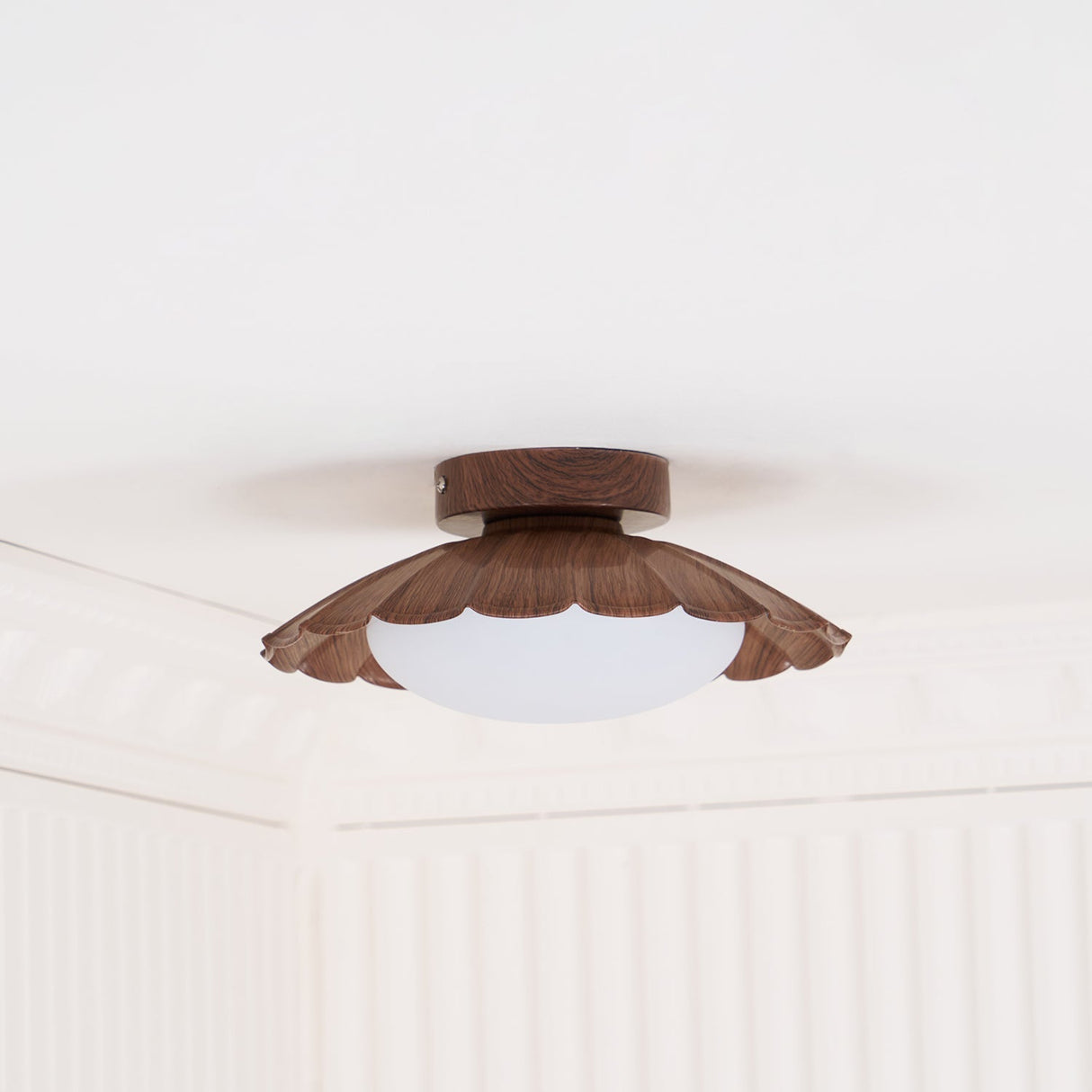 Modern Ceiling Light Floral Petal Design With Walnut Accent - Product detail 17