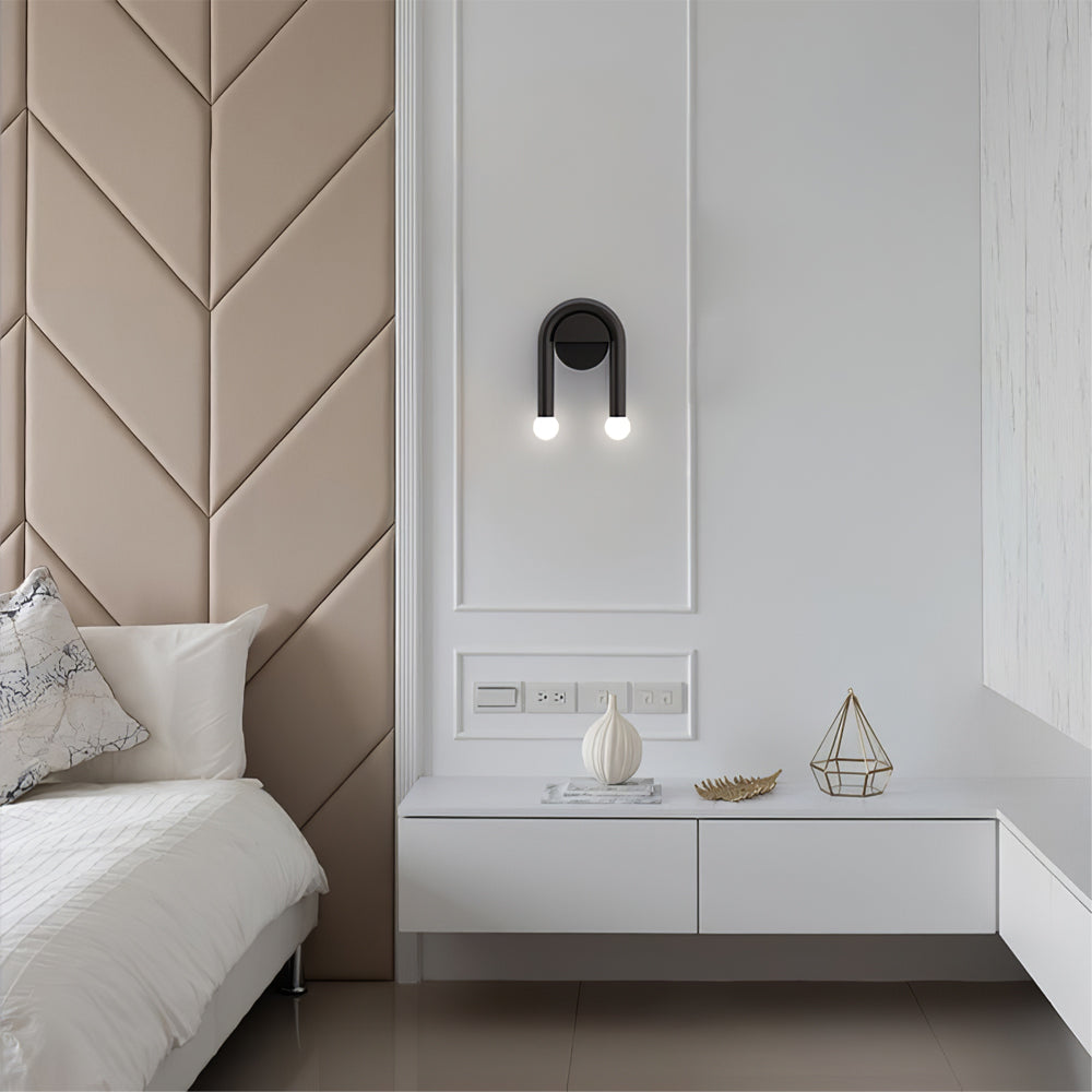 Modern U-Shaped Wall Lamp  Dual Globe LED Design - Product detail 5