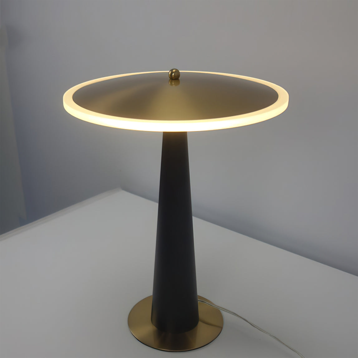Modern LED Table Lamp Black Gold Drum Design - Product detail 10