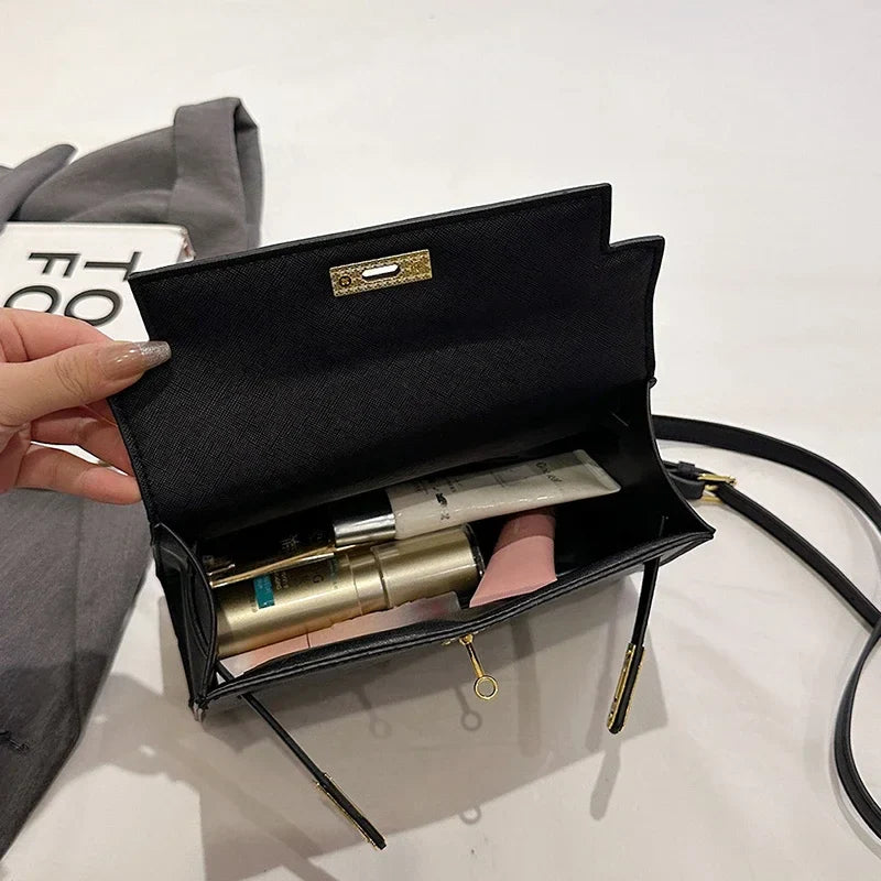 Luxury Leather Mini Bag  Structured Orange Design With Gold Hardware - Product detail 5