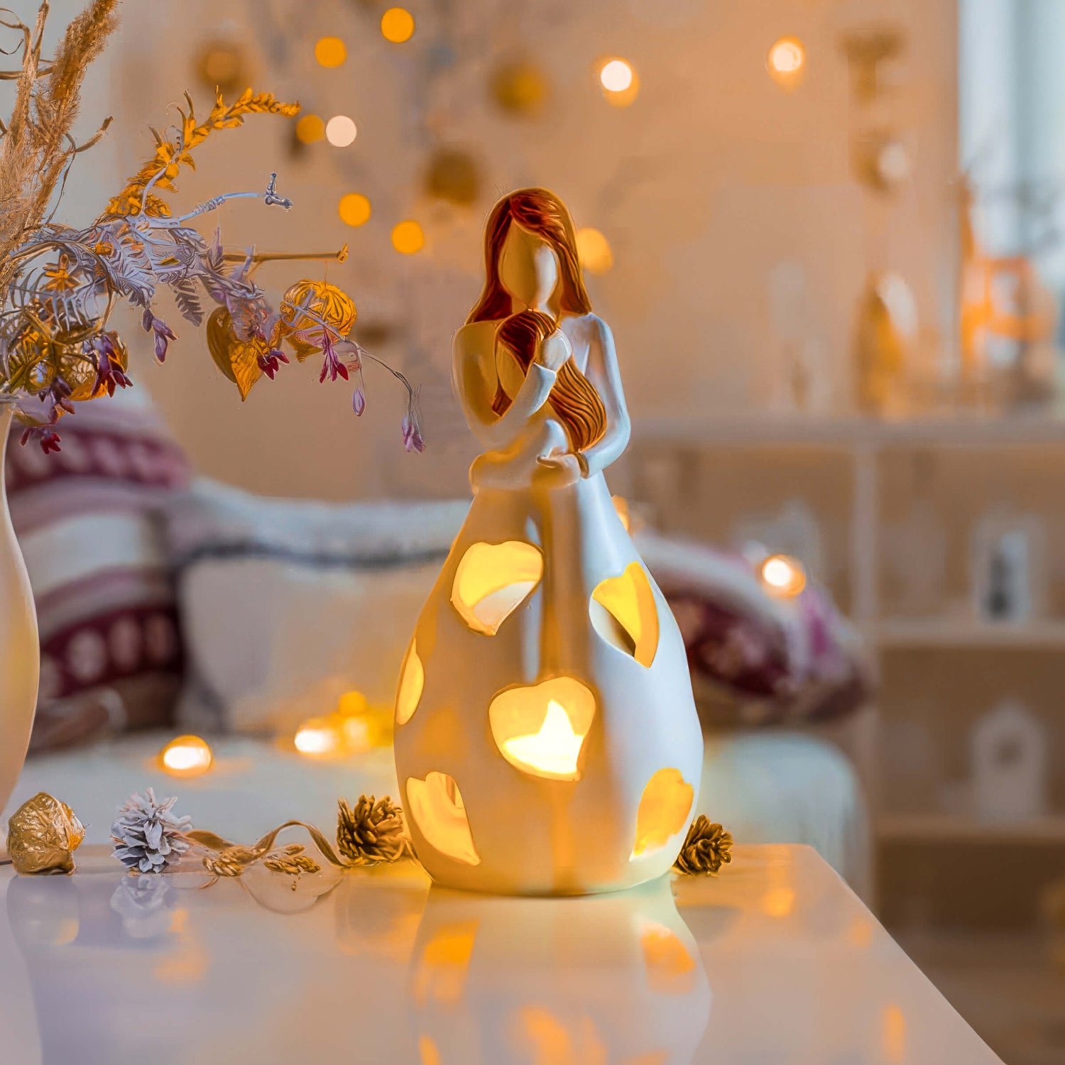 Romantic Figurine Lamp  Heart Pattern Ambient Light - Product detail 5