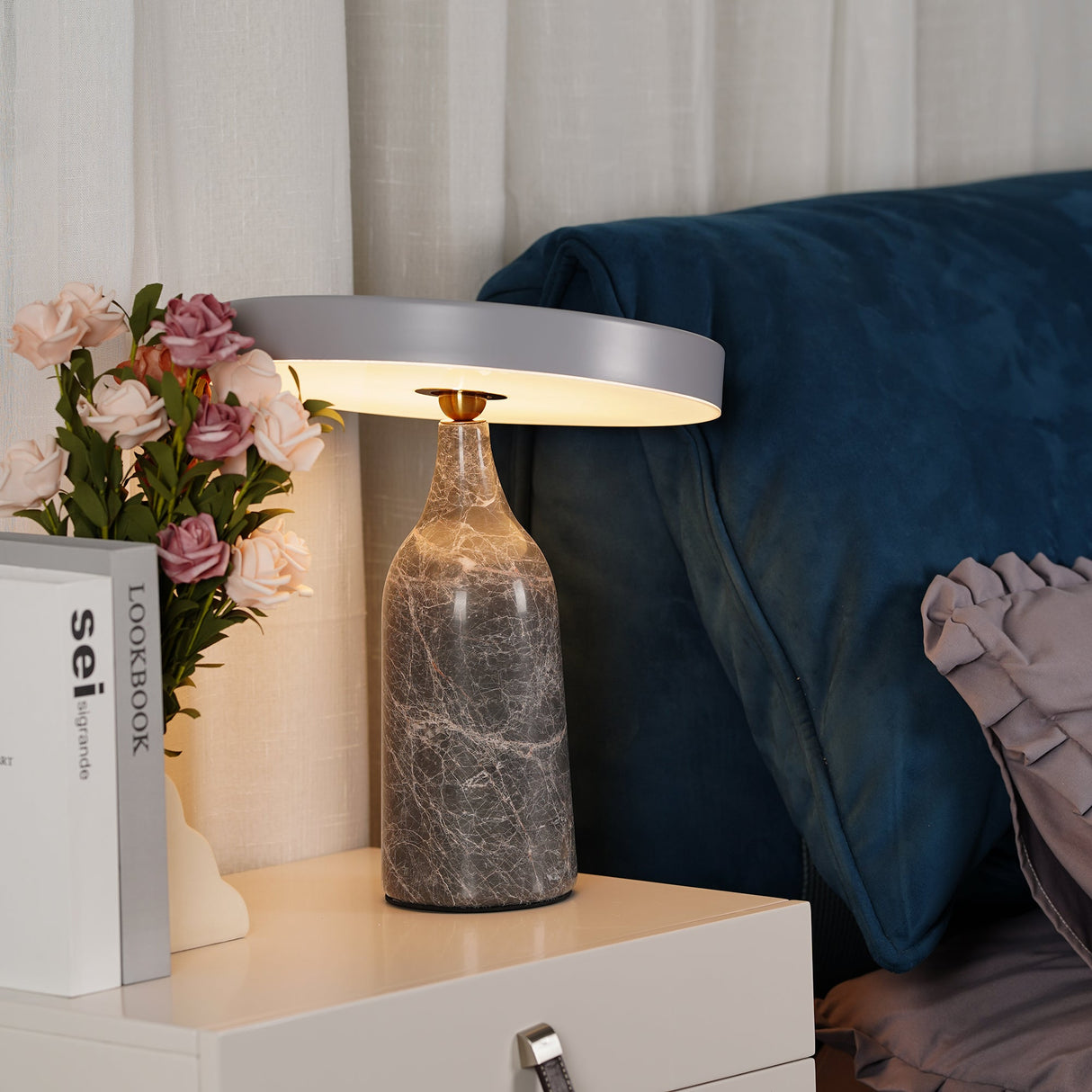 Modern Marble Table Lamp Adjustable Metal Shade - Product detail 45