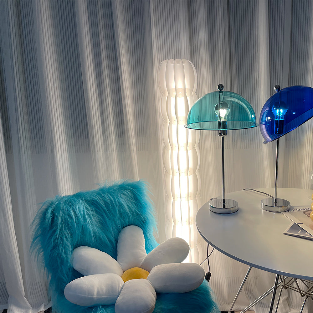 Modern Table Lamp Aqua Dome Shade With Chrome Base - Product detail 9