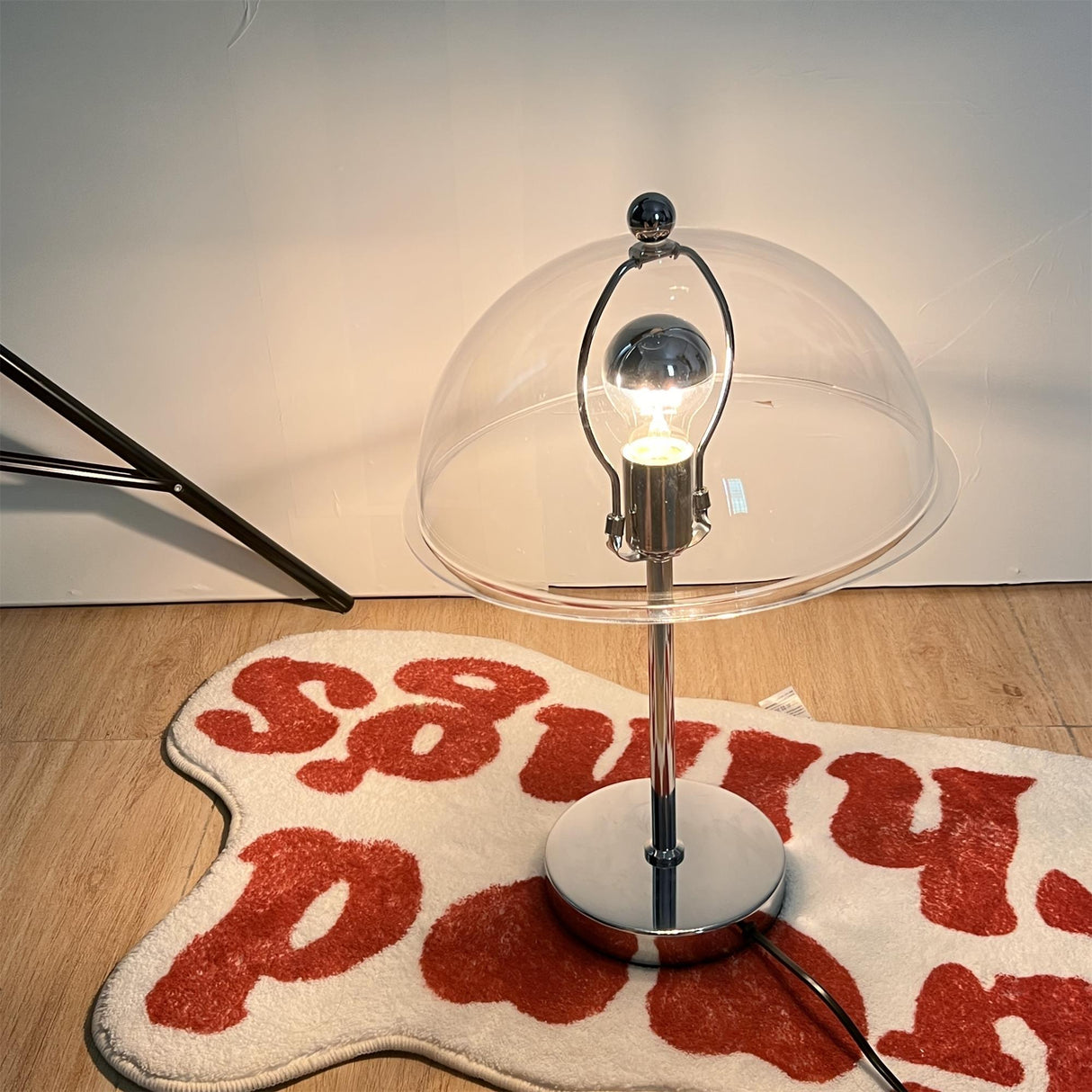 Modern Table Lamp Aqua Dome Shade With Chrome Base - Product detail 25