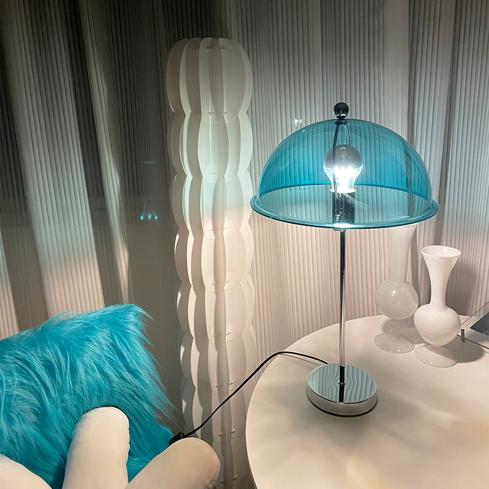 Modern Table Lamp Aqua Dome Shade With Chrome Base - Product detail 24