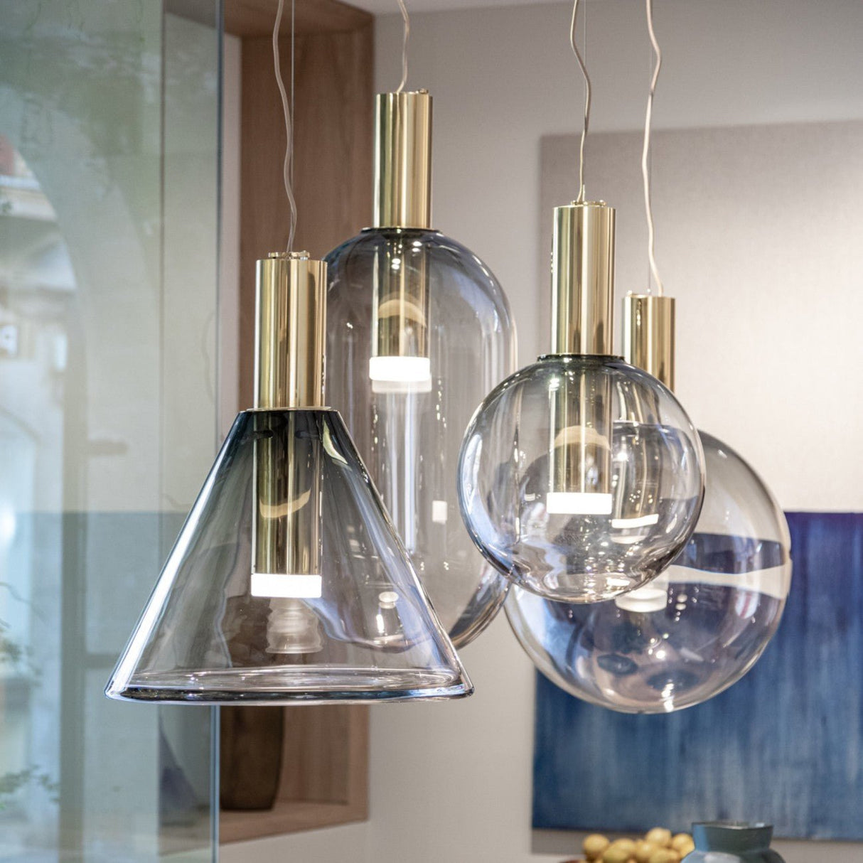 Modern Glass Pendant Light Gradient Color Collection - Detailed view