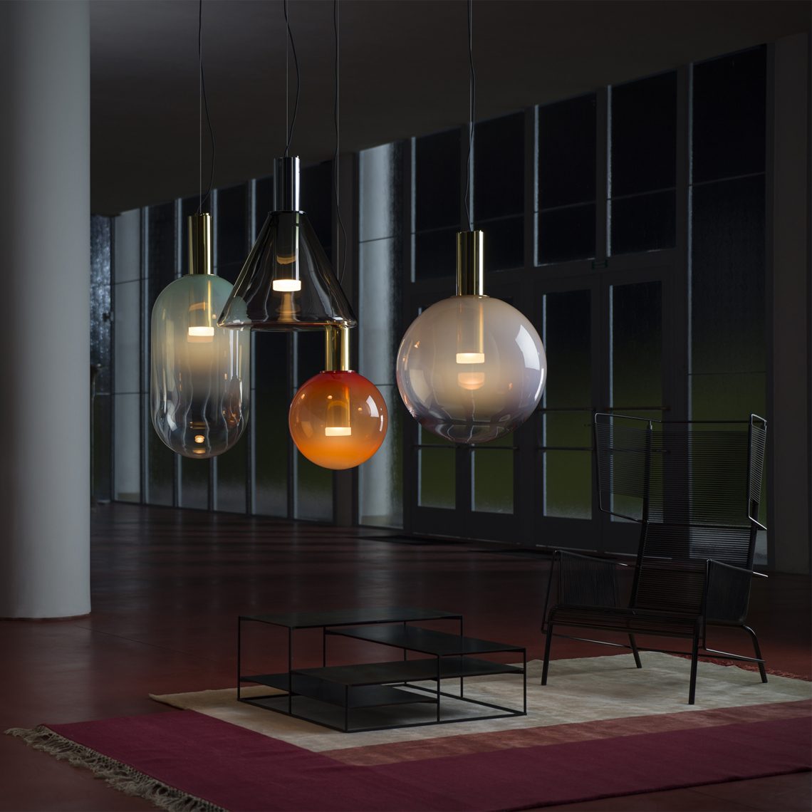 Modern Glass Pendant Light Gradient Color Collection - Product example