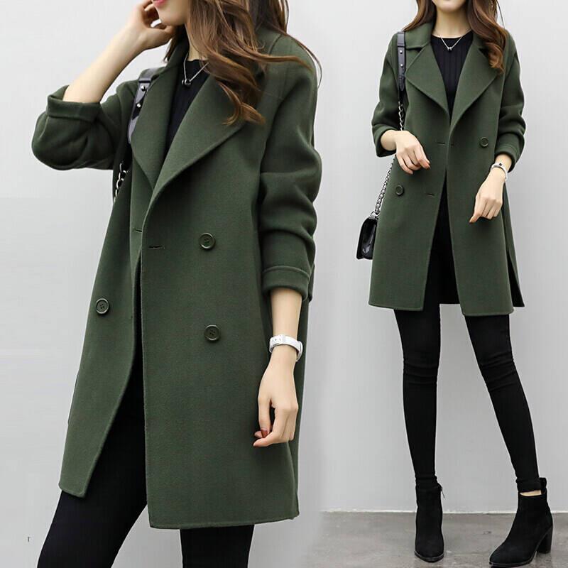 Classic Wool Blend Winter Coat Tailored Long Design - Product detail 6