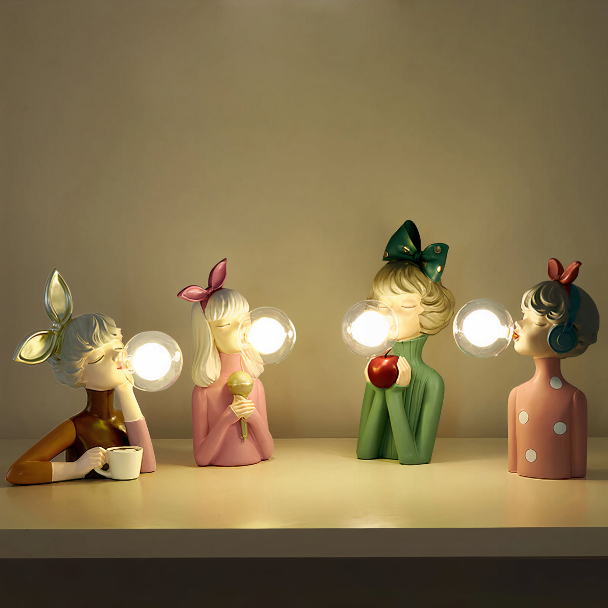 Modern Resin Table Lamp Decorative Character Design - Product showcase
